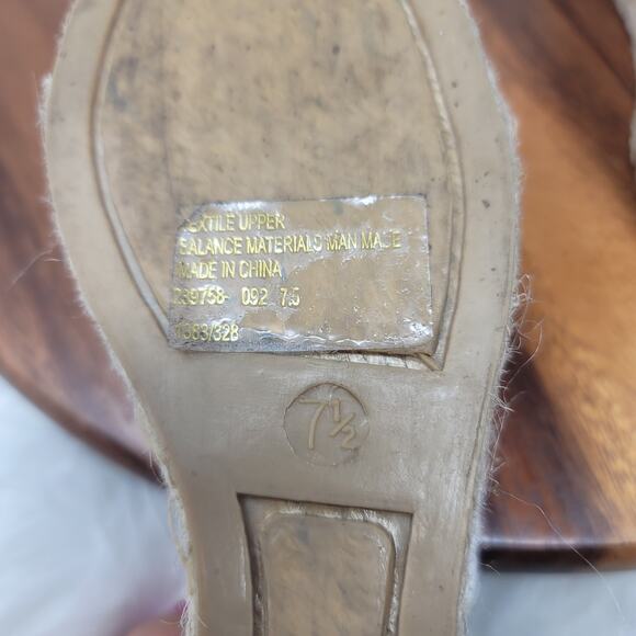 Colin Stuart Women White Fabric Upper Knotted Detail Espadrille Wedge Shoe 7.5 - Picture 8 of 8